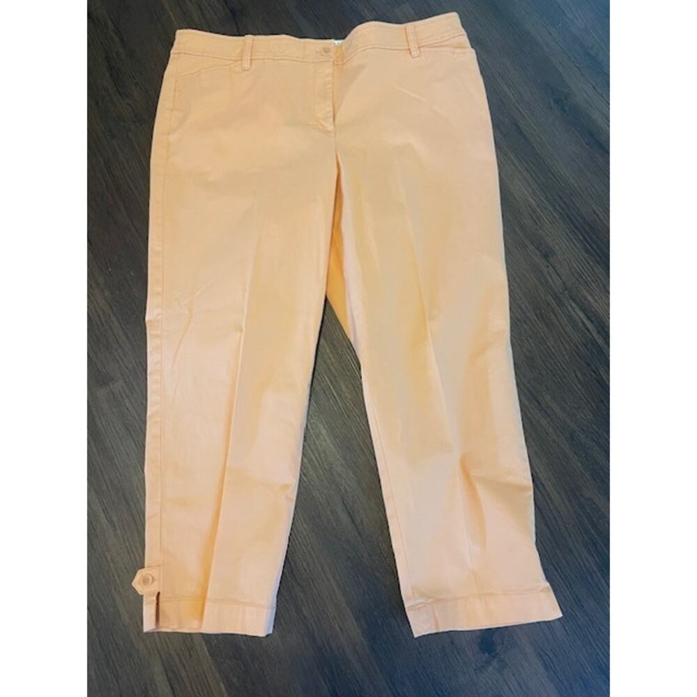 Talbots Size 16 Perfect Cotton Crop Pant Peach‎